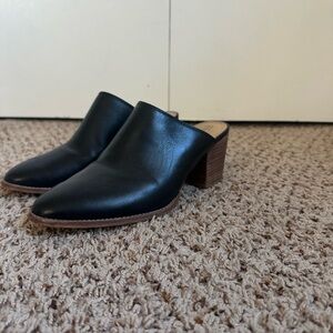 Madewell Black Leather Mules